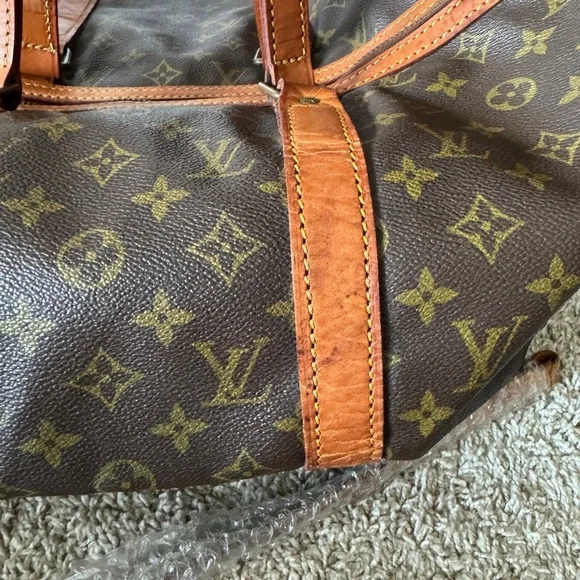 Louis Vuitton Sac Souple Travel Duffle 45 Brown Canvas, Leather Monogram GUC - Picture 3 of 16